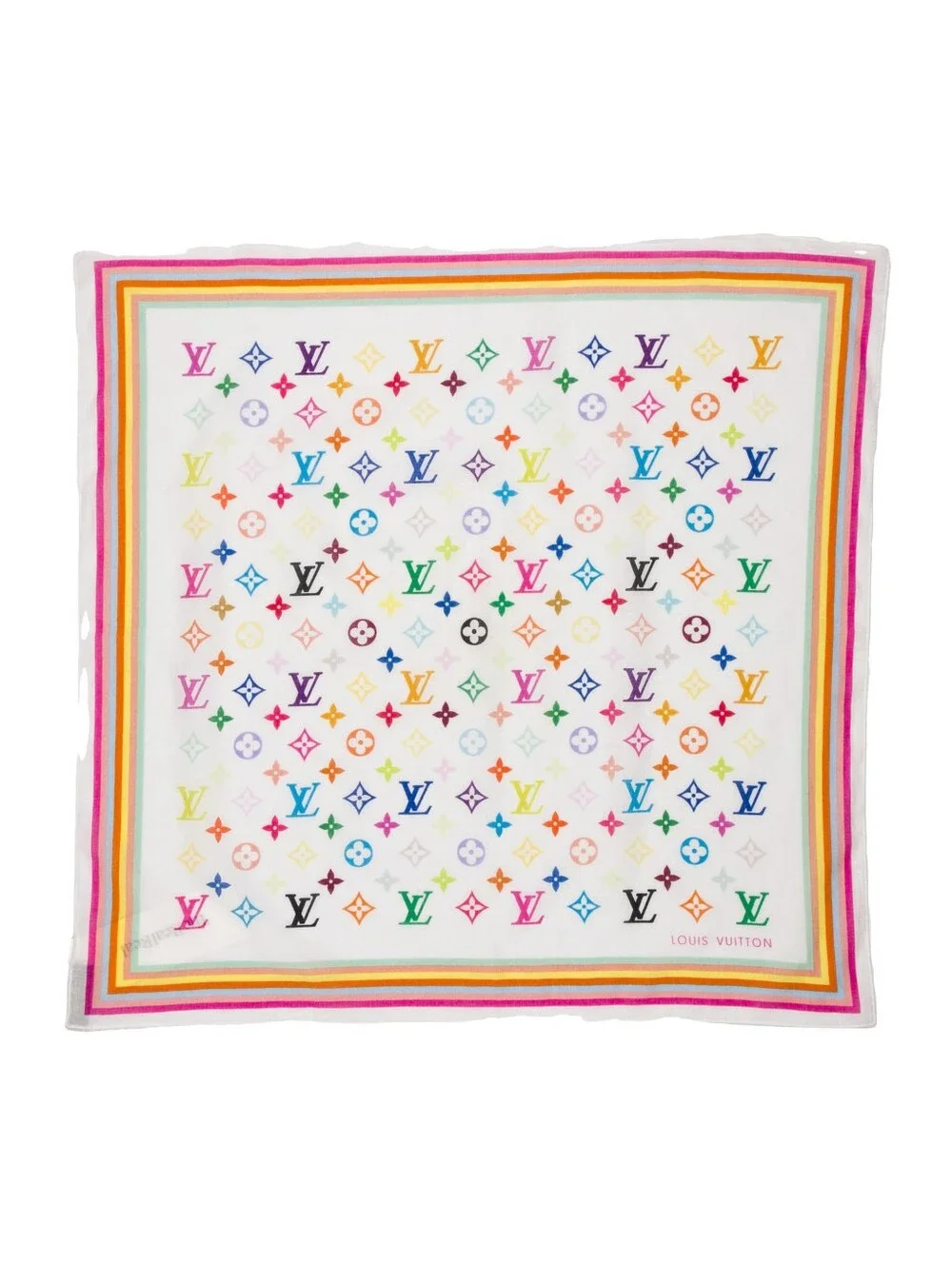 BNIB! RARE! Louis Vuitton X Takashi Murakami Multicolor Monogram Scarf LV X TM